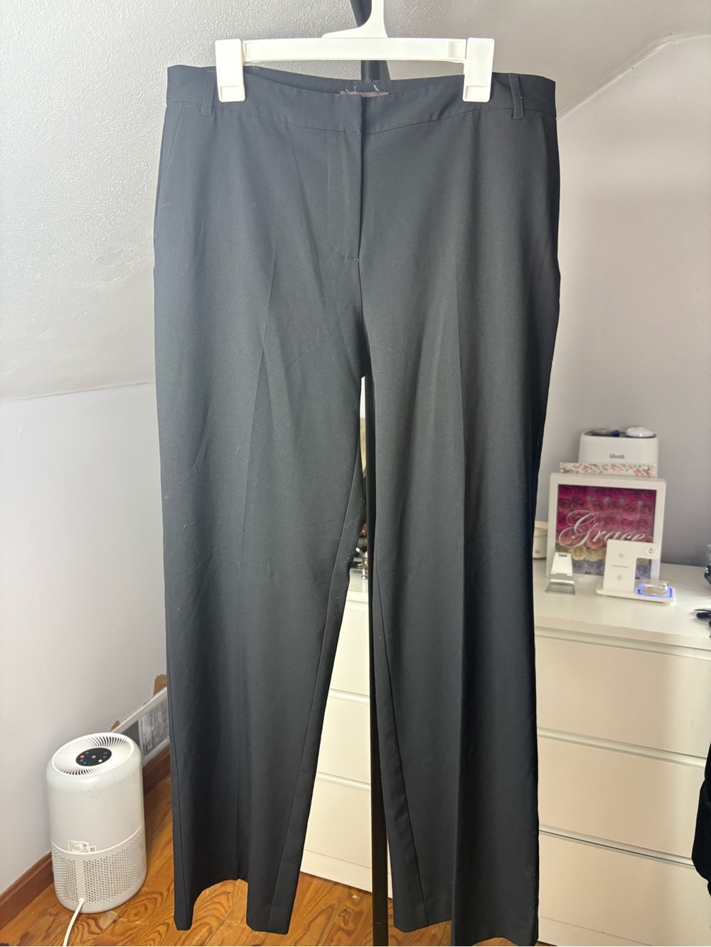 Dana Buchman Black Straight-Leg Dress Trousers